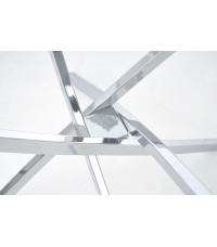 RAYMOND stół, blat - transparentny, nogi - chrom (2p1szt)