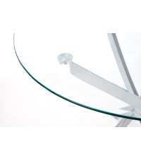 RAYMOND stół, blat - transparentny, nogi - chrom (2p1szt)