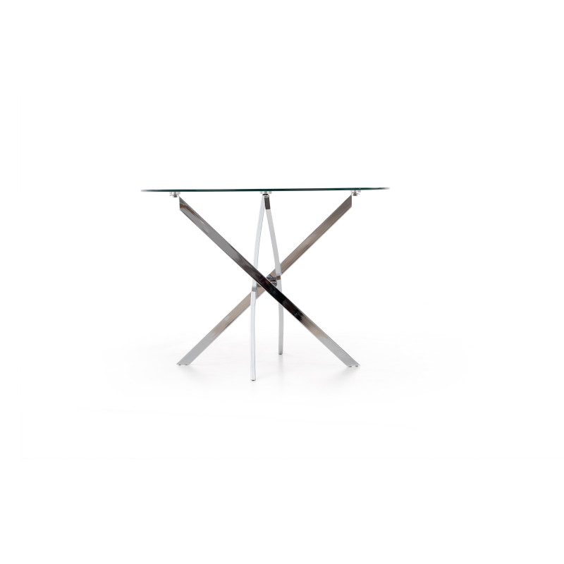 RAYMOND stół, blat - transparentny, nogi - chrom (2p1szt)