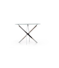 RAYMOND stół, blat - transparentny, nogi - chrom (2p1szt)