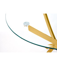 RAYMOND stół, blat - transparentny, nogi - złoty (2p1szt)