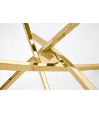 RAYMOND stół, blat - transparentny, nogi - złoty (2p1szt)