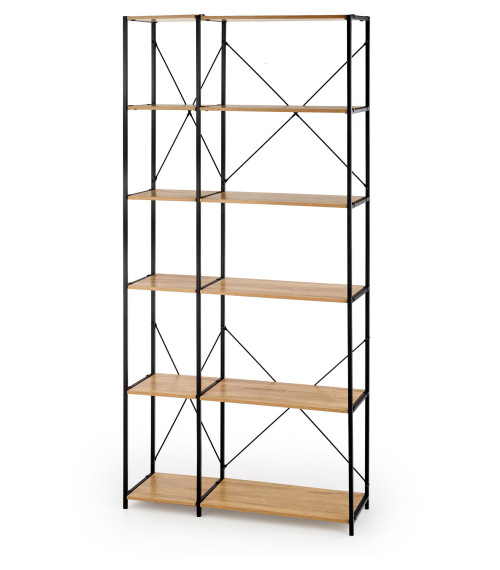 REG19 regał dąb sonoma / czarny (1p1szt)