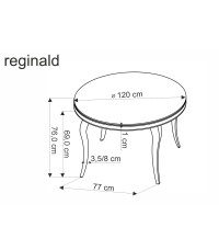REGINALD_2 stół okrągły blat - szkło czarny, nogi - złoty (2p1szt)