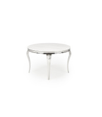REGINALD stół okrągły blat - biały marmur, nogi - srebrny (2p1szt)