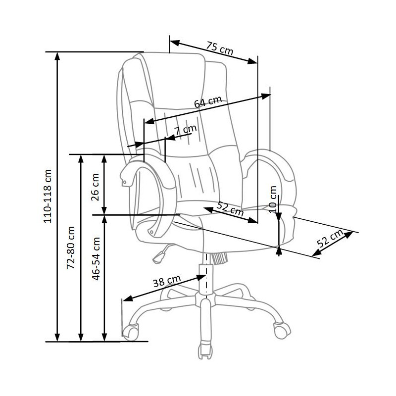 RELAX fotel gabinetowy popielaty