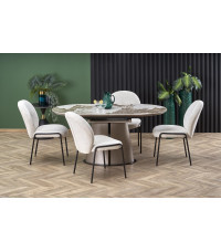 ROBINSON stół rozkładany, beżowy marmur / cappuccino / czarny (3p1szt)