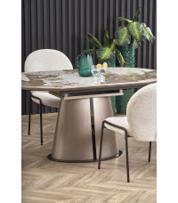 ROBINSON stół rozkładany, beżowy marmur / cappuccino / czarny (3p1szt)