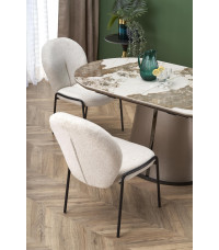 ROBINSON stół rozkładany, beżowy marmur / cappuccino / czarny (3p1szt)