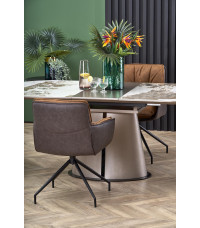 ROBINSON stół rozkładany, beżowy marmur / cappuccino / czarny (3p1szt)