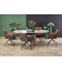 ROBINSON stół rozkładany, beżowy marmur / cappuccino / czarny (3p1szt)