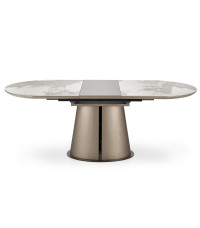 ROBINSON stół rozkładany, beżowy marmur / cappuccino / czarny (3p1szt)