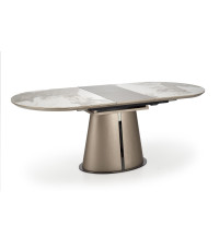 ROBINSON stół rozkładany, beżowy marmur / cappuccino / czarny (3p1szt)