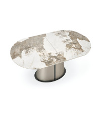 ROBINSON stół rozkładany, beżowy marmur / cappuccino / czarny (3p1szt)