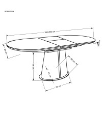 ROBINSON stół rozkładany, beżowy marmur / cappuccino / czarny (3p1szt)
