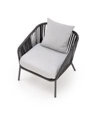 ROCCA zestaw ogrodowy ( sofa + fotel 2x + ława ), ciemny popiel / jasny popiel (1p1szt)