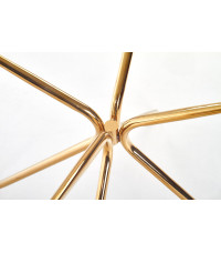 RONDO stół, blat - bezbarwny, nogi - złoty (2p1szt)