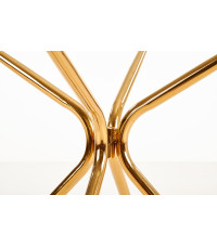 RONDO stół, blat - bezbarwny, nogi - złoty (2p1szt)