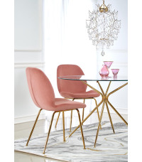 RONDO stół, blat - bezbarwny, nogi - złoty (2p1szt)