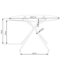RONDO stół, blat - bezbarwny, nogi - złoty (2p1szt)