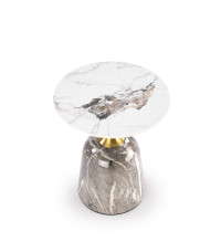 ROSA ława biały marmur / popielaty marmur / złoty (2p1szt)