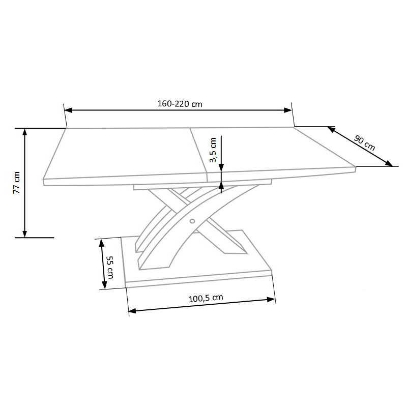 SANDOR stół rozkładany dąb sonoma (3p1szt)
