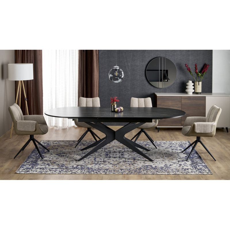 SANDRO stół rozkładany, czarny (2p1szt)