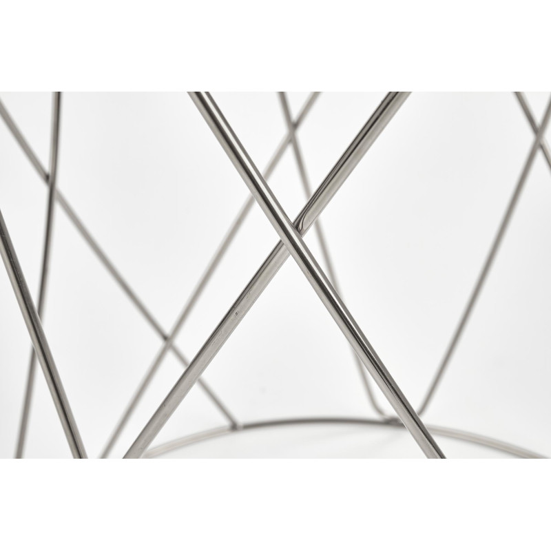 SELENA ława, stelaż - chrom, szkło - dymiony (1p1szt)