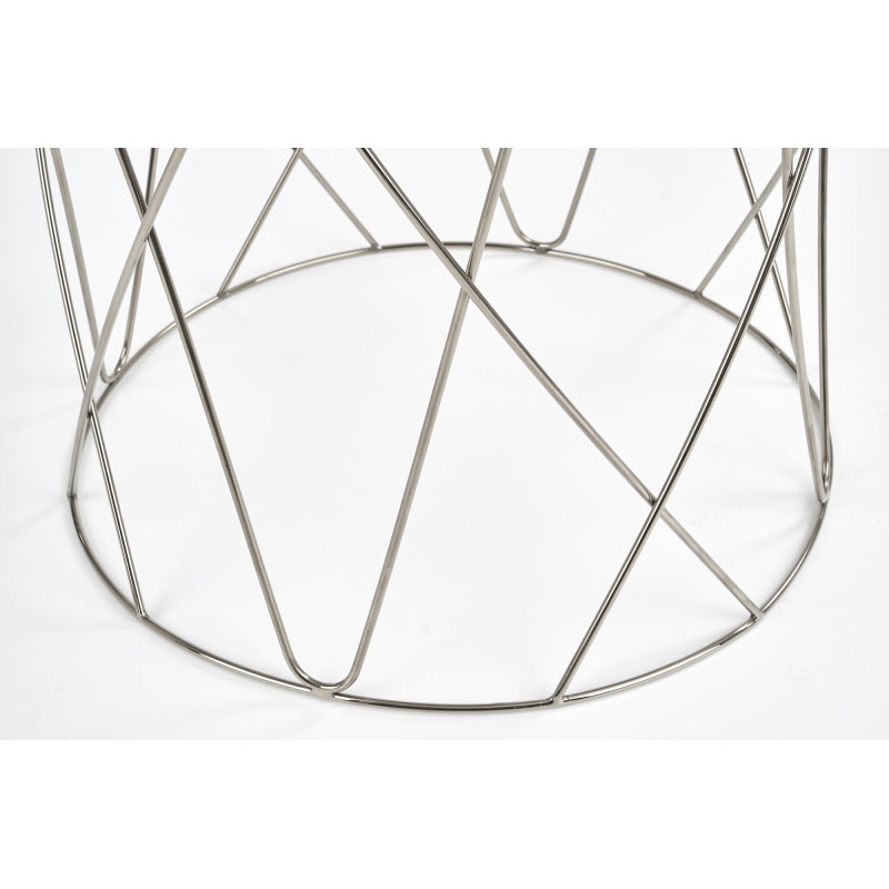 SELENA ława, stelaż - chrom, szkło - dymiony (1p1szt)