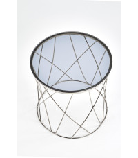 SELENA ława, stelaż - chrom, szkło - dymiony (1p1szt)