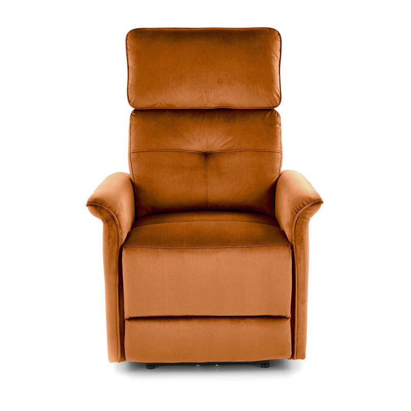 SEMIR fotel z funkcja elektrycznego rozkładania / gniazdo USB, cynamonowy (2p1szt)