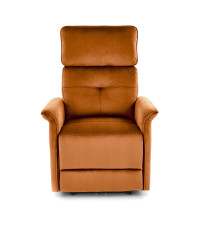 SEMIR fotel z funkcja elektrycznego rozkładania / gniazdo USB, cynamonowy (2p1szt)