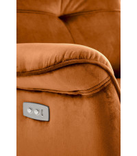 SEMIR fotel z funkcja elektrycznego rozkładania / gniazdo USB, cynamonowy (2p1szt)