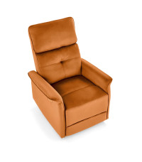 SEMIR fotel z funkcja elektrycznego rozkładania / gniazdo USB, cynamonowy (2p1szt)