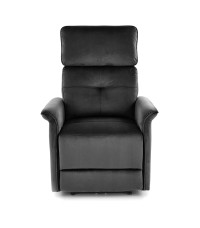 SEMIR fotel z funkcja elektrycznego rozkładania / gniazdo USB, czarny (2p1szt)