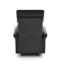 SEMIR fotel z funkcja elektrycznego rozkładania / gniazdo USB, czarny (2p1szt)