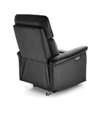 SEMIR fotel z funkcja elektrycznego rozkładania / gniazdo USB, czarny (2p1szt)