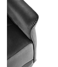 SEMIR fotel z funkcja elektrycznego rozkładania / gniazdo USB, czarny (2p1szt)