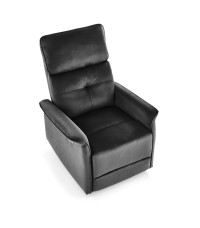 SEMIR fotel z funkcja elektrycznego rozkładania / gniazdo USB, czarny (2p1szt)