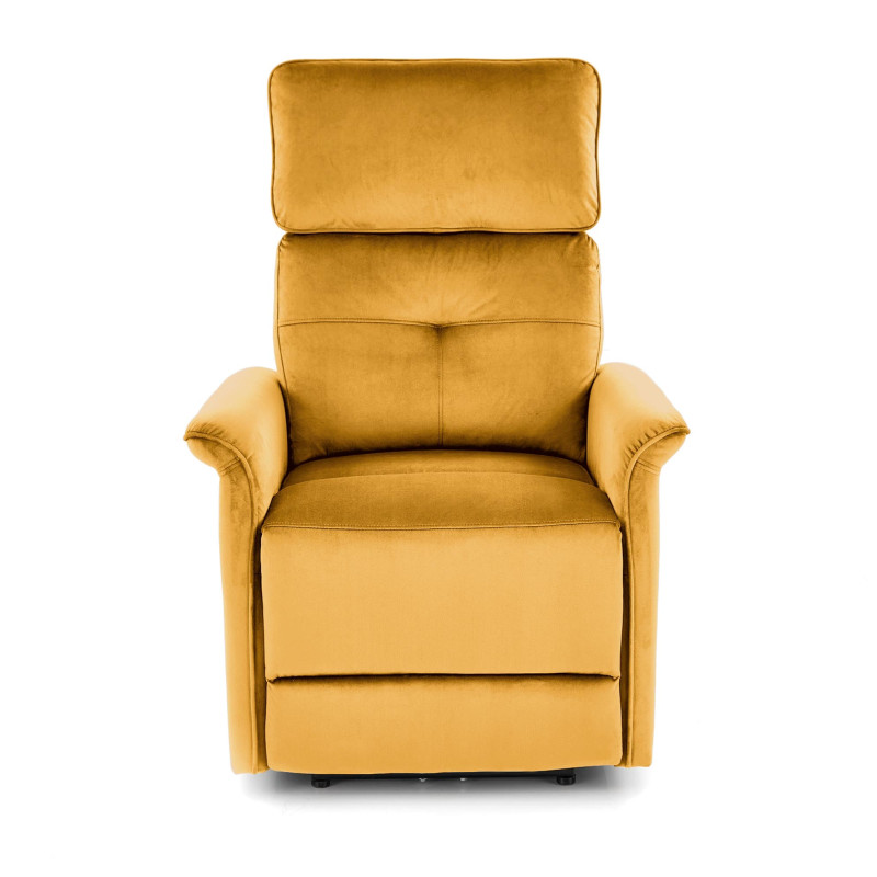 SEMIR fotel z funkcja elektrycznego rozkładania / gniazdo USB, musztardowy (2p1szt)