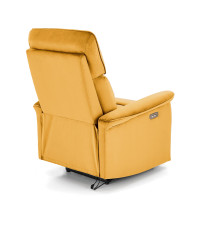 SEMIR fotel z funkcja elektrycznego rozkładania / gniazdo USB, musztardowy (2p1szt)