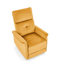 SEMIR fotel z funkcja elektrycznego rozkładania / gniazdo USB, musztardowy (2p1szt)