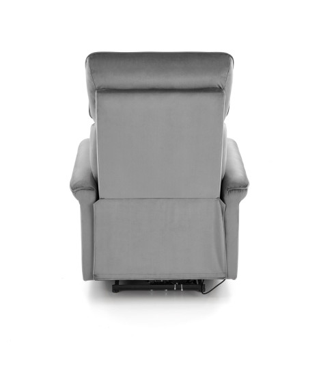 SEMIR fotel z funkcja elektrycznego rozkładania / gniazdo USB, popielaty (2p1szt)