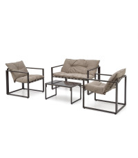 SHARK zestaw ogrodowy ( sofa + fotel 2x + ława ), ciemny brąz / cappuccino (1p1szt)