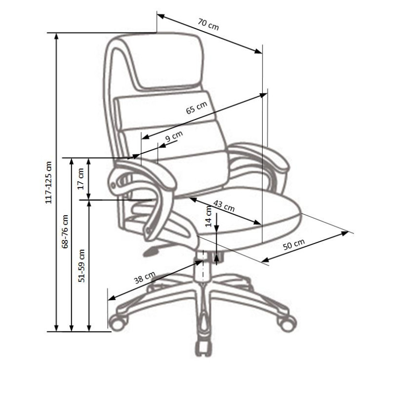 SIDNEY fotel gabinetowy czarny