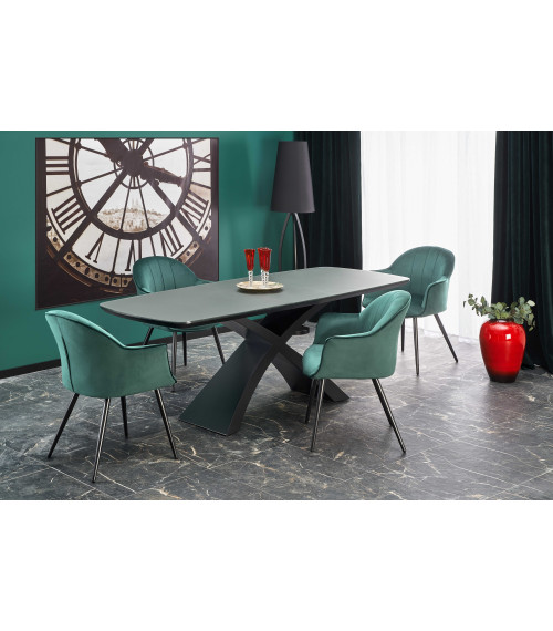 SILVESTRO stół rozkładany blat - ciemny popiel, noga - czarny (2p1szt)