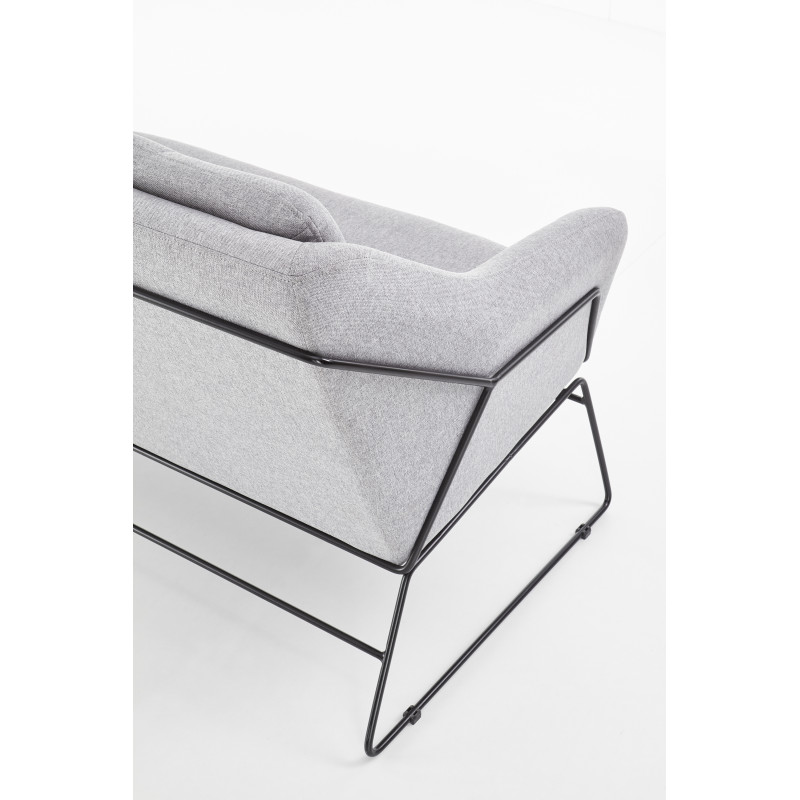 SOFT 2 XL fotel wypoczynkowy podwójny czarny stelaż, jasny popiel (1p1szt)