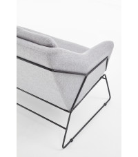 SOFT 2 XL fotel wypoczynkowy podwójny czarny stelaż, jasny popiel (1p1szt)