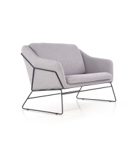 SOFT 2 XL fotel wypoczynkowy podwójny czarny stelaż, jasny popiel (1p1szt)