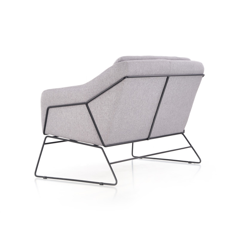 SOFT 2 XL fotel wypoczynkowy podwójny czarny stelaż, jasny popiel (1p1szt)